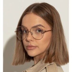 NEW VALENTINO EYEGLASSES STUD-III VLX-136A ROUND WOMEN GOLD EYEWEAR